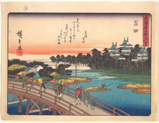 Yoshida, uit de serie De drieënvijftig stations van de Tōkaidō-weg