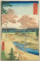 Yuhi-heuvel bij Meguro in de oostelijke hoofdstad (Toto Meguro Yuhigaoka), uit de serie "Zesendertig gezichten op de berg Fuji (Fuji sanjurokkei)"