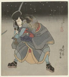 Man met zwaard tijdens de nacht