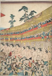 Afbeeldingen van het grote Sumo-festival