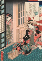 Verhaal van de Courtisane Shiratama door Utagawa Toyokuni