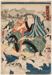 Portret van de sumoworstelaar Onogawa Saisuke