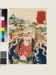 Het personage Nyūdō Shinsai in het dorp Soga, tussen Odawara en Hakone