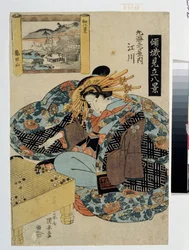 Egawa van het Maruebiya Huis (Serie over courtisanes die de acht uitzichten van Japan personifiëren)