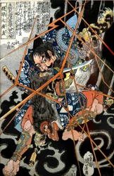 I no Hayata Hironao Serie: Een van de Achthonderd Helden van de Watermargin van Ons Land (Honchō Suikoden gōketsu happyakunin no hitori), ca.1830-31