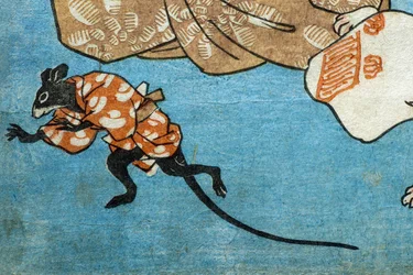Spreekwoorden geïllustreerd door katten (Tatoe zukushi no uchi), c.1852