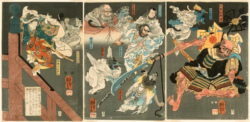 De Jonge Yoshitsune verslaat Benkei bij de Gojo Brug