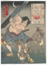 Vierentwintig Voorbeelden van Kinderlijke Toewijding in Japan: Kamata Matahachi, Edo-periode, c.1842-43