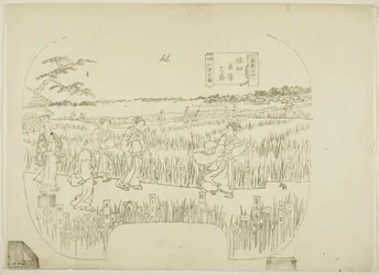 Sleutelblok voor een prent uit de serie "Toto meisho" (Beroemde gezichten op de oostelijke hoofdstad)