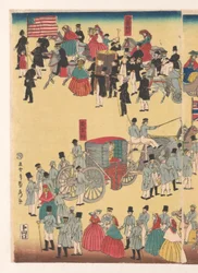 Optocht van mensen uit de Vijf Landen