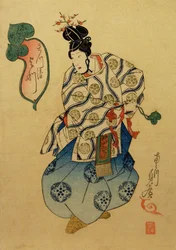 Yotsu van de Matsukiyo Optredend als een Hofdienaar, 1841