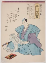 Herdenkingsportret van de acteur Ichikawa Hakuen (Danjuro VIII)