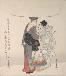 Ebisu en Benten Wandelen in de Sneeuw