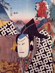 Portret van Kabuki-theateracteur, ukiyo-e door Utagawa Toyokuni, houtsnede, Japanse beschaving, Edo-periode