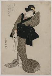 Segawa Roko als Hachizos vrouw Ohatsu, c. 1805