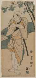 De acteur Ichikawa Danjuro als een samoerai