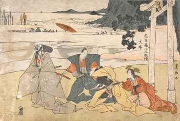 Schatkamer van trouwe dienaren (Chūshingura), 12 bedrijven: Proloog [Onderzoek van de helmen]