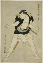 Masatsuya: Otani Oniji III als Ono Sadakuro, uit de serie "Portretten van Acteurs op het Podium (Yakusha butai no sugata-e)"