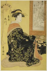 De courtisane Takikawa van Ogiya, uit de serie Zeven mooie Komachi (Bijin nana Komachi)