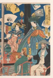 Buitenlanders tijdens een drinkgelag in het Gankiro theehuis