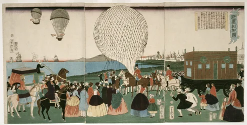 Luchtballonvaren in Amerika, uitgegeven 1865