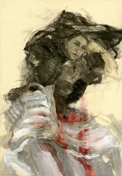 Dramatische vrouwenfiguur