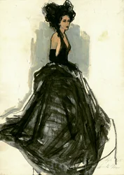 Elegante dame in het zwart