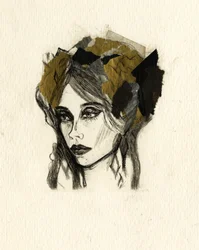 Expressief portret van een vrouw