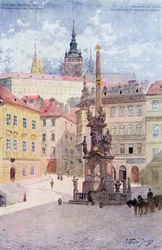 Pestzuil van de Heilige Drie-eenheid, Malostranské náměstí, Malá Strana, Praag