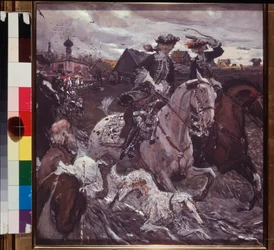 De rit van tsaar Peter II en prinses Elisabeth