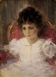 Portret van Tatyana Sergeevna Khokhlova, geboren Botkina, als kind