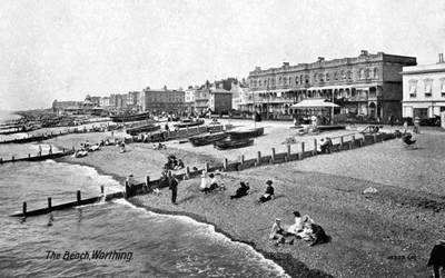 Het strand bij Worthing, West Sussex, 1917