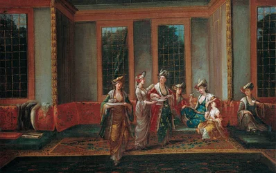 Vrouwen die koffie drinken, 1720s