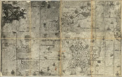 1551 kaart van het westelijk halfrond door Sancho Gutiérrez
