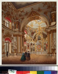 De grote kapel van het Winterpaleis in Sint-Petersburg