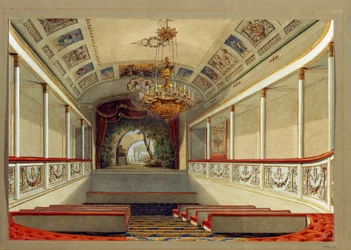 De thuis theaterzaal in het Yusupov-paleis in Sint-Petersburg