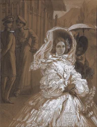 Prinses Mary. Illustratie bij de roman Een Held van Onze Tijd door Mikhail Lermontov, 1862