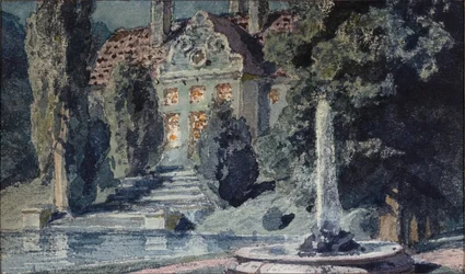 Decorontwerp voor de opera Boris Godoenov van M. Moessorgski