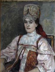 Portret van Natalia Fyodorovna Matveyeva, 1908