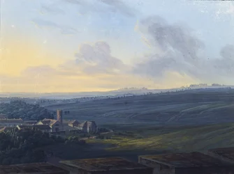 Uitzicht op Tsarskoye Selo vanaf de Witte Toren, na 1826