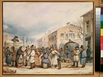 De hooi markt in Sint-Petersburg