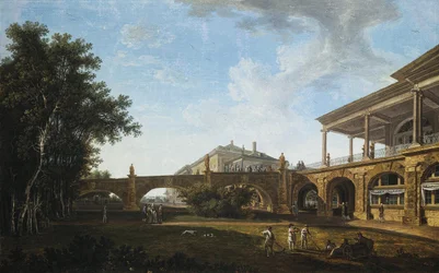 Oprit van de Cameron Galerij in het Park in Tsarskoye Selo, 1794