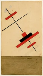 Feestelijke versiering voor Vitebsk (gouache, Oost-Indische inkt op papier)