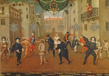 Italiaanse en Franse Komieken Spelen in Kluchten, 1670