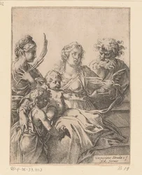 Heilige Familie met Johannes de Doper en Elisabet