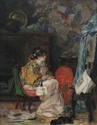 Een model in het atelier van de kunstenaar