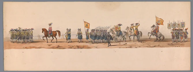 Historische optocht bij het tweede eeuwfeest van de Utrechtse Hogeschool, 1836 (plaat 7)