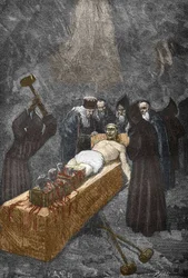 Zaak van de bezetenen van Loudun (demonen van Loudun) rond 1630: heksenjacht, de Franse priester Urbain Grandier (1590-1634), die naar verluidt een pact met de duivel sloot en ervan wordt beschuldigd nonnen te hebben betoverd, wordt gemarteld - Urbain