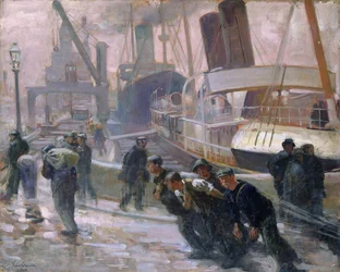 Liverpool dokwerkers bij zonsopgang, 1903