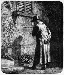 Jean Valjean, illustratie van de roman "Les Miserables" door Victor Hugo
